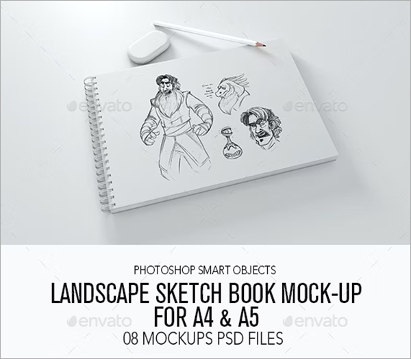 Landscape Sketch Book Mock-up