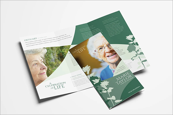Funeral Service Trifold Brochure Template