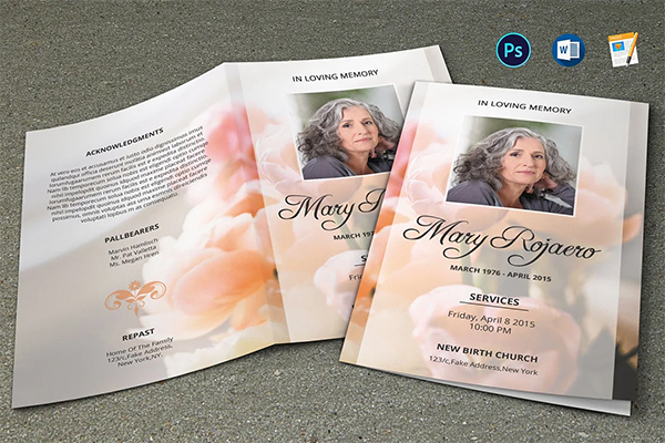 Funeral Program Layered Template