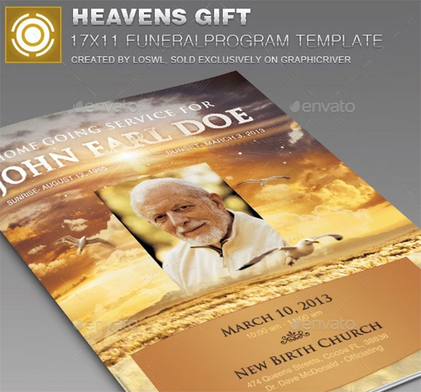 Heavens Gift Funeral Program Template
