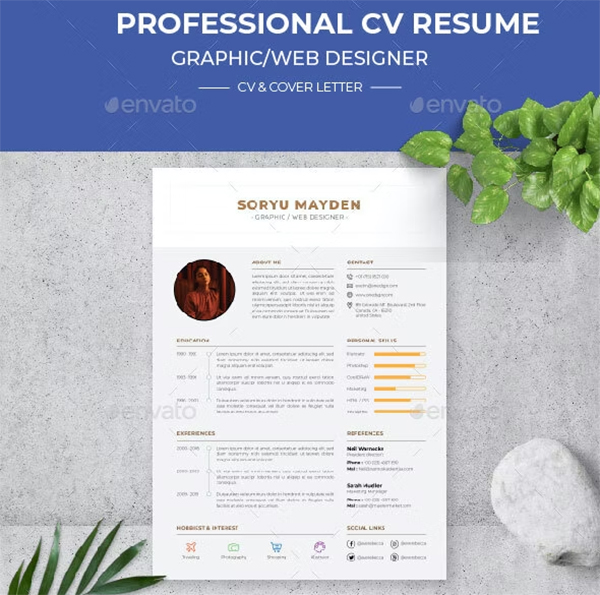 Graphic and Web Designer CV Resume