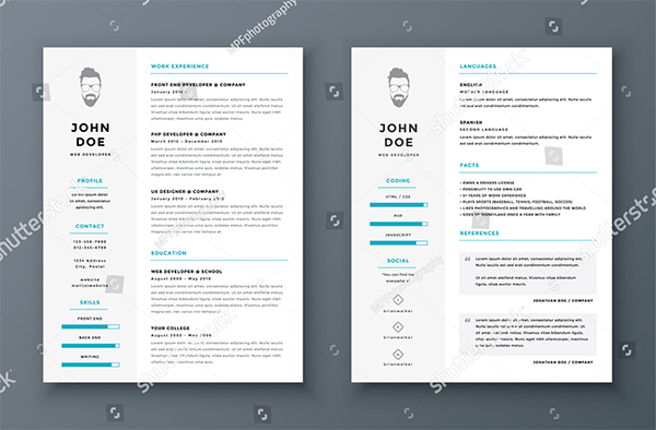 Resume and CV Vector Template