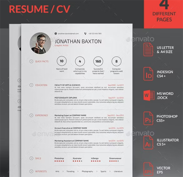 Resume  indesign Template