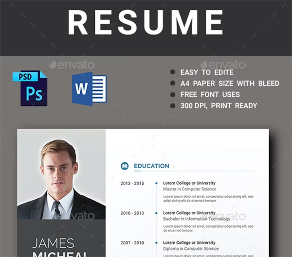Resume CV Template Design
