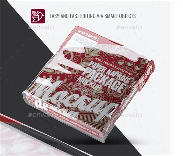 Square Paper Napkins Mockups