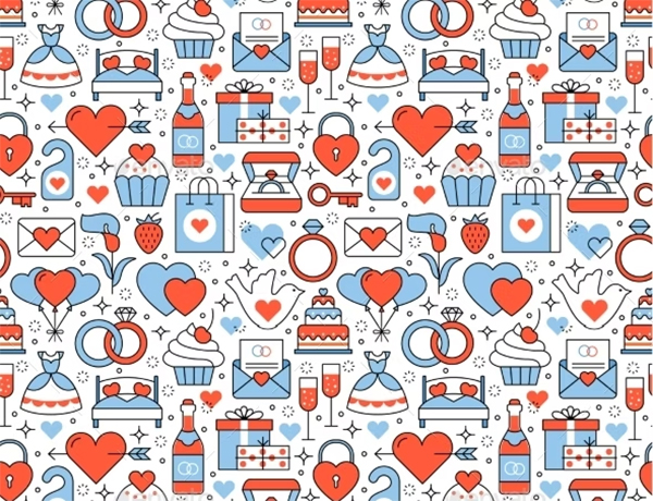 Wedding and Marriage Seamless Pattern