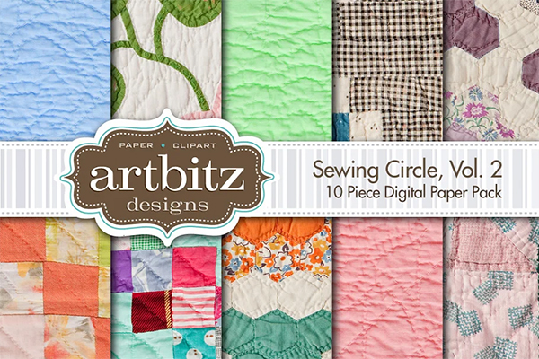 Sewing Circle V2 Quilt Digital Paper Pattern