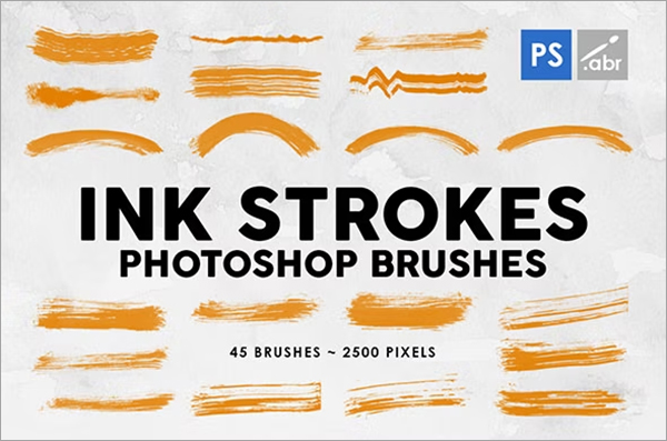 Ink Strokes Photoshop Stamp Brushes