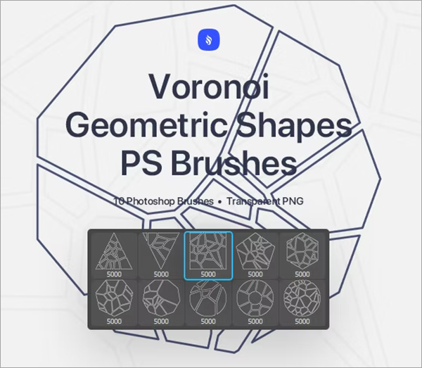 Voronoi Geometric Shapes Photoshop Brushes