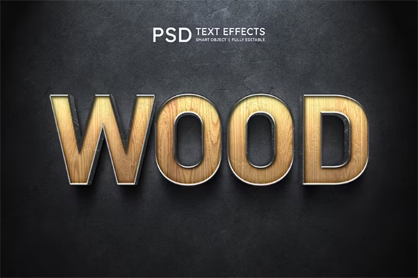 Wood PSD Text Effect Style