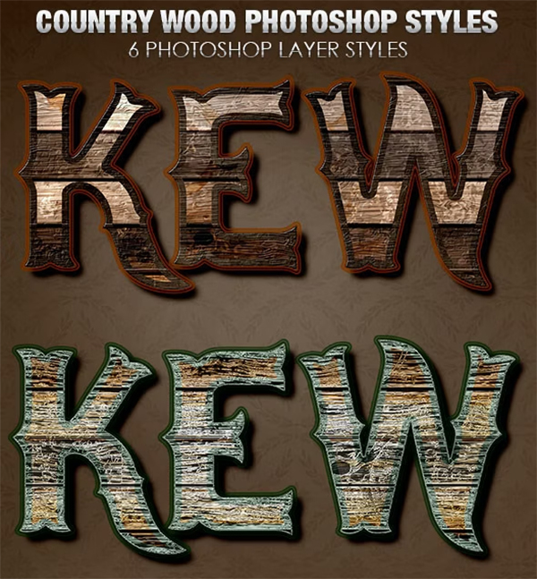 Country Wood Photoshop Layer Styles