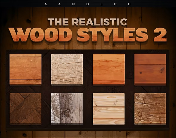 The Realistic Wood PSD Styles