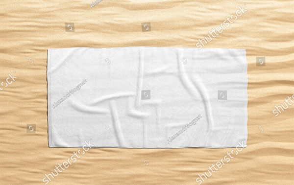 Crumpled Unfolded Big Towel Mockup