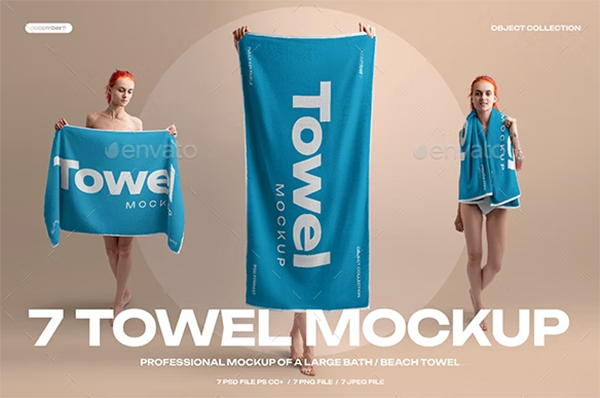  Beach Towel  Large Bath Mockup