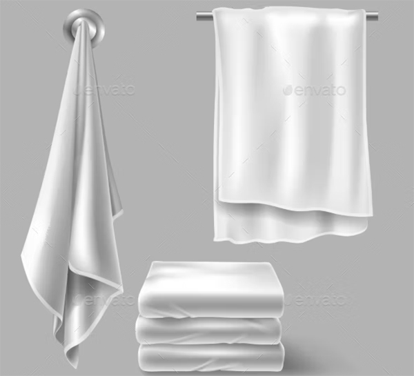 Mockup with White Cloth Towels Template