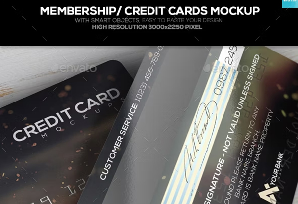 Membership Credit Cards Mockup