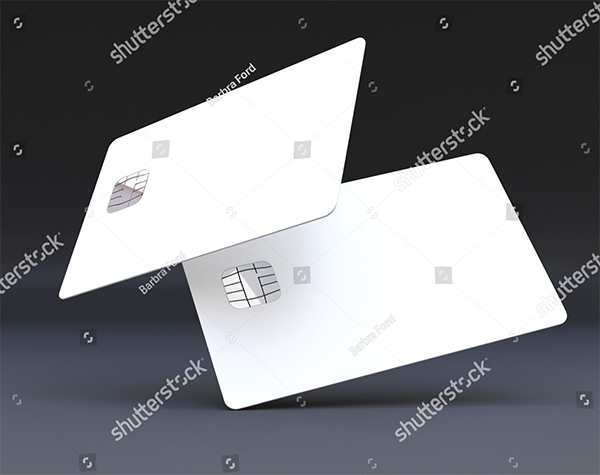 White Plastic Credit Card Vector Mockup