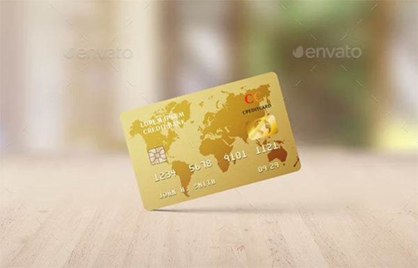 Gold Credit Card Mockup