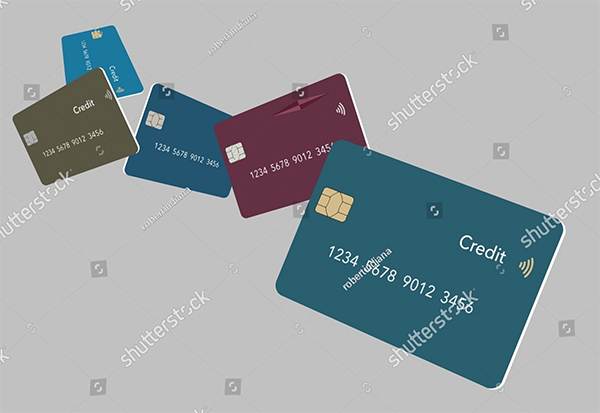 Realistic Vector Mockup Credit Card