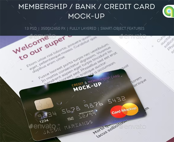 Membership and Bank Credit Card Mock-up