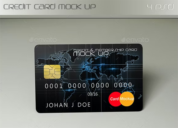 Credit Card Mockup PSD File