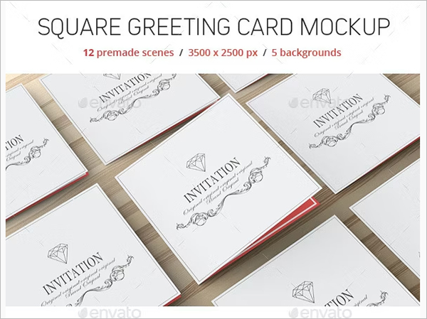 Square Greeting Card Mockup