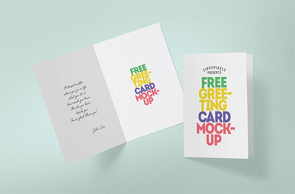Free Greeting Card PSD Mock-up