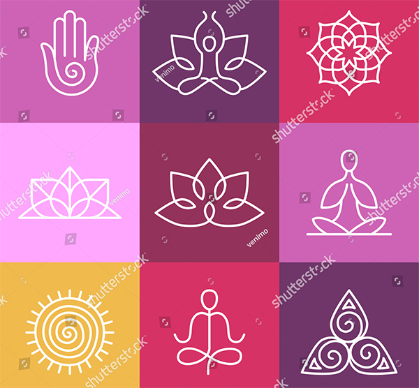 Vector yoga Logo Design Elements