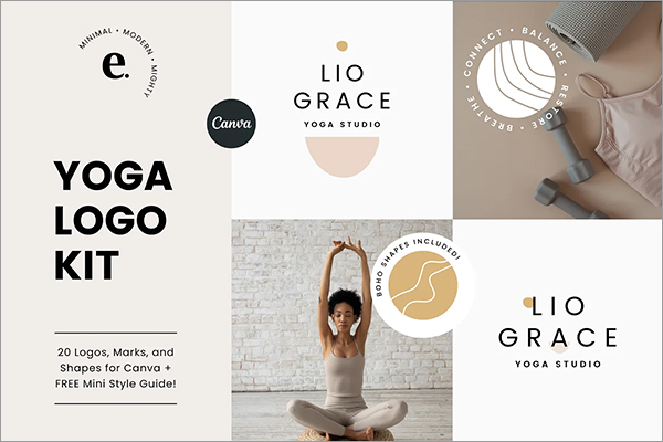 Yoga Logo Templates for Canva