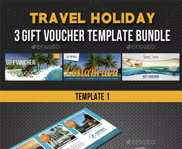 Travel Holiday Gift Voucher Design Bundle