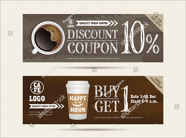 Vector Coffee Gift Voucher Coupon