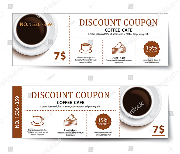 Coffee Vector Coupon Discount Template Design