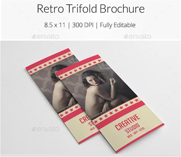 Retro Style Trifold Brochure Templates