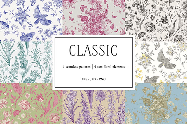 Classic Seamless Patterns Template
