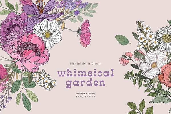Whimsical Garden Patterns & Prints Design