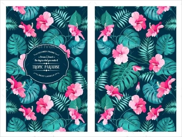 Tropical Flower Pattern Template