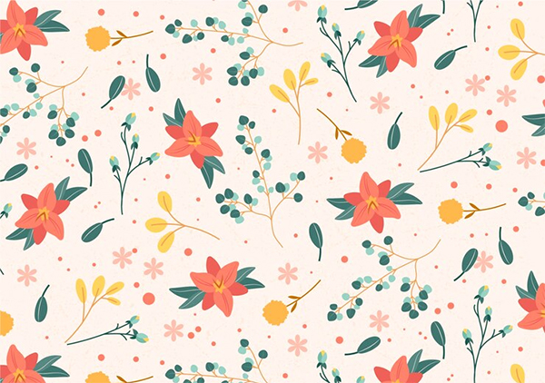 Free Vector Flat Floral Pattern Design