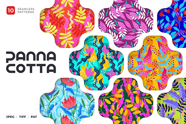 Panna Cotta Seamless Patterns Template