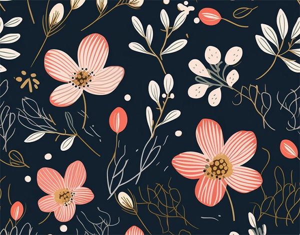  Cartoon illustration Free Floral Pattern