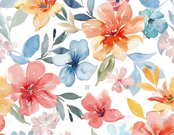 Watercolor Seamless Pattern Vector Design