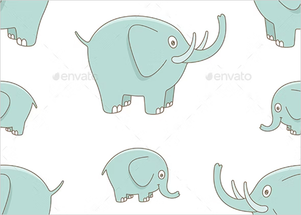 Elephant Mom and Baby Pattern Template