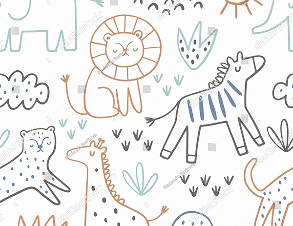 Safari Animals Vector Pattern Templates