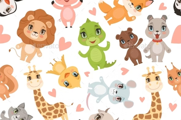 Baby Animals Pattern Template