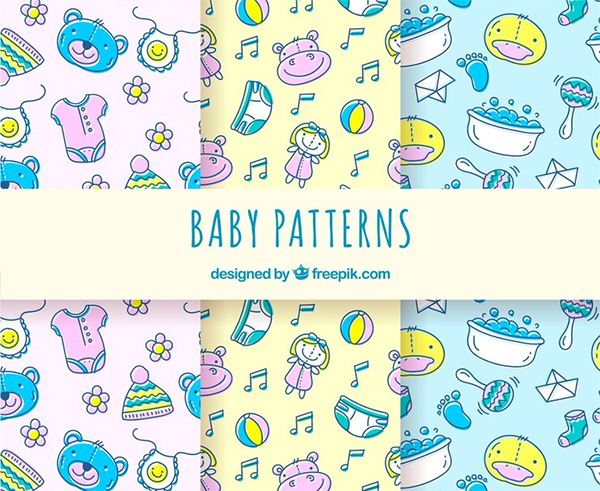 Free PSD Funny Baby Patterns Template