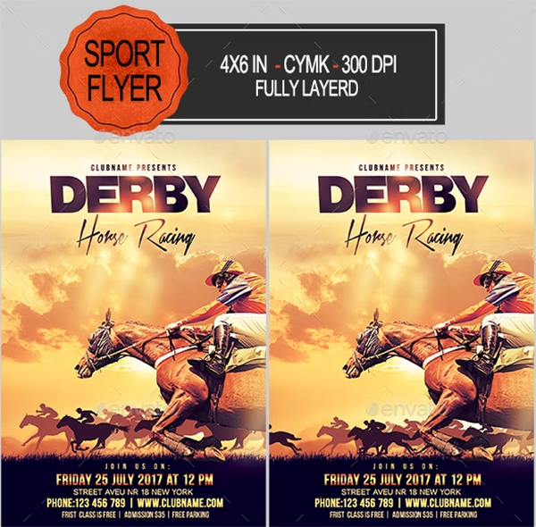 Derby Horse Racing Flyer Template