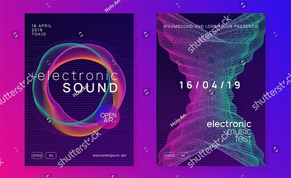 Dj Violet Music Vector Flyer Template