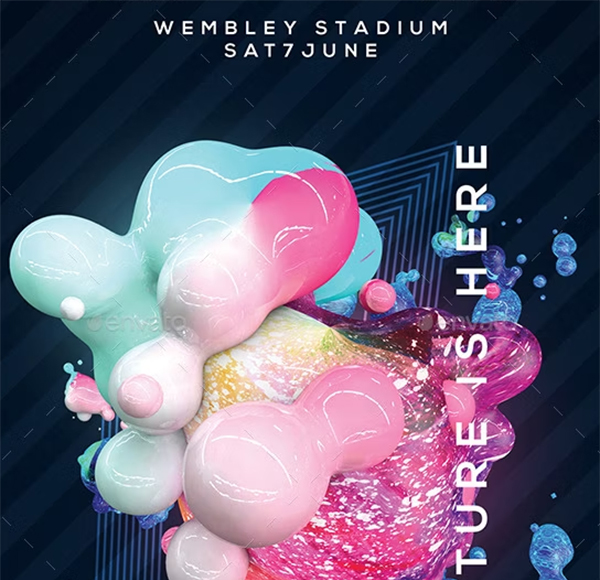 Futuristic Abstract Electronic Music Flyer