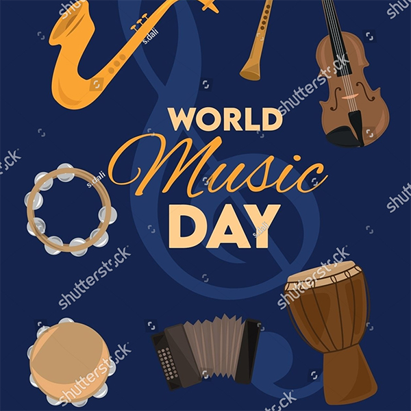 World Music Day Vector Flyer Template