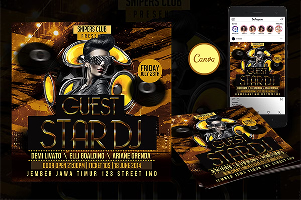 Special Dj Music Flyer Canva Template