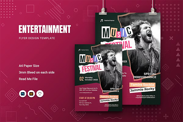 Entertainment Music Flyer Template